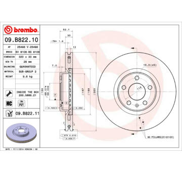 Brzdový kotouč BREMBO 09.B822.11