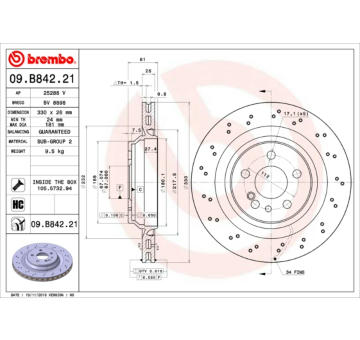 Brzdový kotouč BREMBO 09.B842.21