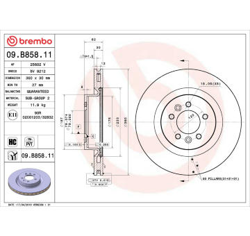 Brzdový kotouč BREMBO 09.B858.11