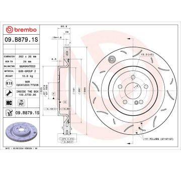Brzdový kotúč BREMBO 09.B879.1S
