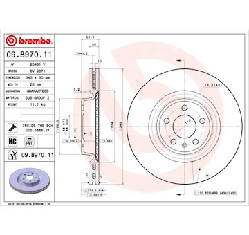 Brzdový kotouč BREMBO 09.B970.11