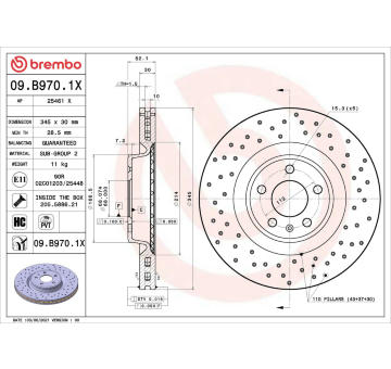 Brzdový kotouč BREMBO 09.B970.1X