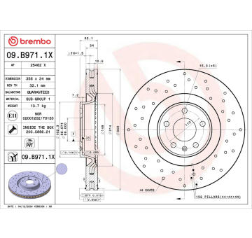 Brzdový kotúč BREMBO 09.B971.1X