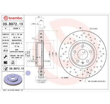 Brzdový kotúč BREMBO 09.B972.1X