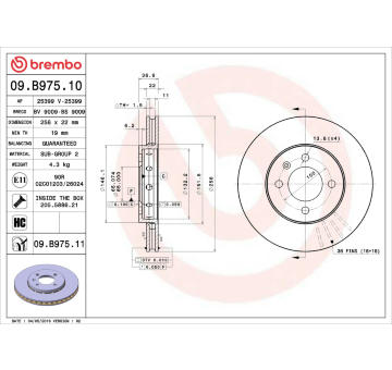 Brzdový kotouč BREMBO 09.B975.10