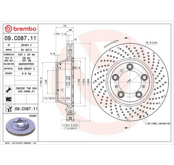 Brzdový kotouč BREMBO 09.C087.11