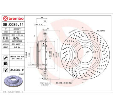 Brzdový kotouč BREMBO 09.C089.11