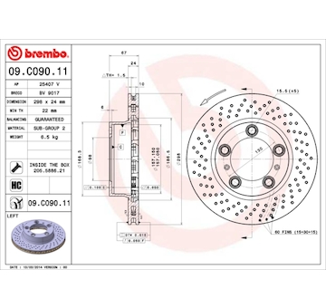 Brzdový kotouč BREMBO 09.C090.11