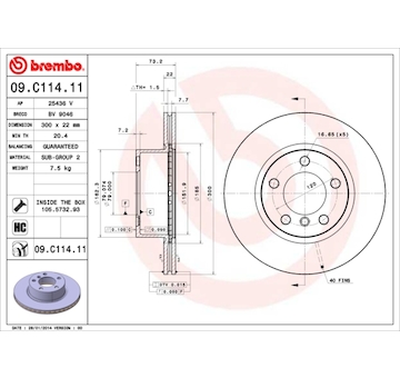 Brzdový kotouč BREMBO 09.C114.11