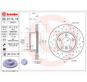 Brzdový kotouč BREMBO 09.C114.1X