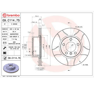 Brzdový kotouč BREMBO 09.C114.75