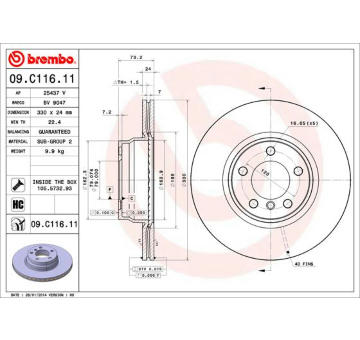 Brzdový kotouč BREMBO 09.C116.11