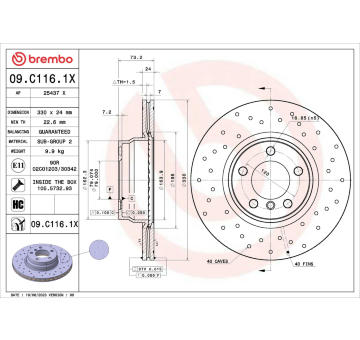 Brzdový kotouč BREMBO 09.C116.1X