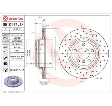 Brzdový kotouč BREMBO 09.C117.1X