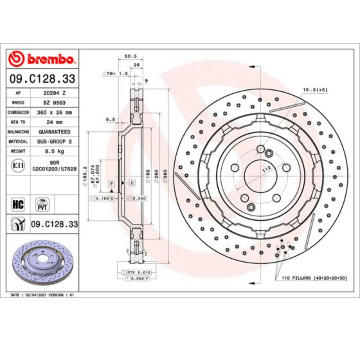 Brzdový kotouč BREMBO 09.C128.33