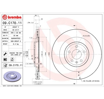 Brzdový kotouč BREMBO 09.C170.11