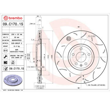 Brzdový kotúč BREMBO 09.C170.1S