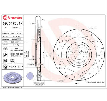 Brzdový kotouč BREMBO 09.C170.1X