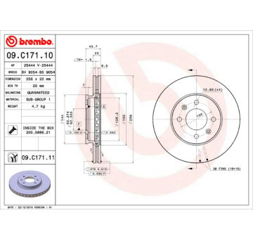 Brzdový kotouč BREMBO 09.C171.11