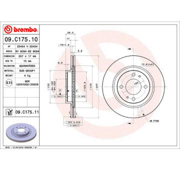 Brzdový kotouč BREMBO 09.C175.11