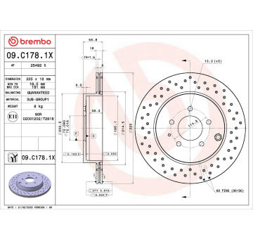 Brzdový kotúč BREMBO 09.C178.1X