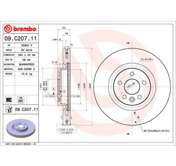 Brzdový kotouč BREMBO 09.C207.11