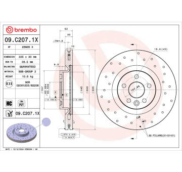 Brzdový kotúč BREMBO 09.C207.1X