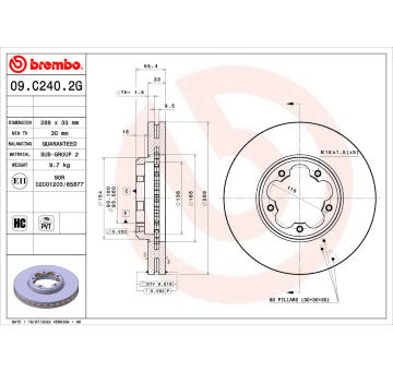 Brzdový kotouč BREMBO 09.C240.2G