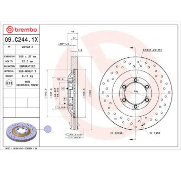 Brzdový kotouč BREMBO 09.C244.1X