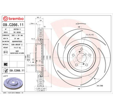 Brzdový kotouč BREMBO 09.C266.11