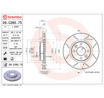 Brzdový kotouč BREMBO 09.C285.75