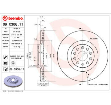 Brzdový kotouč BREMBO 09.C306.11