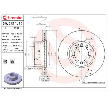 Brzdový kotouč BREMBO 09.C311.10