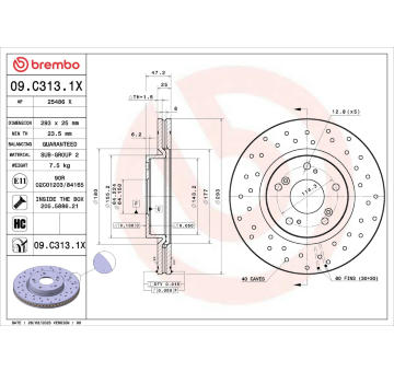 Brzdový kotúč BREMBO 09.C313.1X