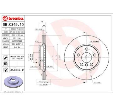 Brzdový kotouč BREMBO 09.C349.11