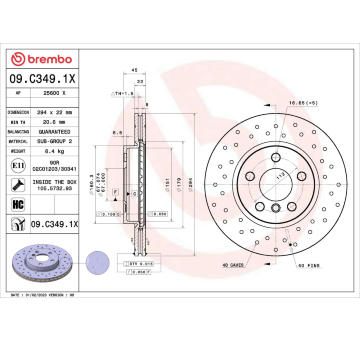 Brzdový kotouč BREMBO 09.C349.1X