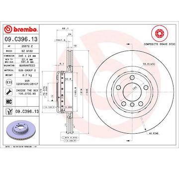 Brzdový kotouč BREMBO 09.C396.13