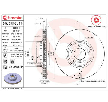 Brzdový kotouč BREMBO 09.C397.13