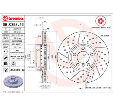 Brzdový kotouč BREMBO 09.C398.13