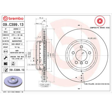 Brzdový kotouč BREMBO 09.C399.13