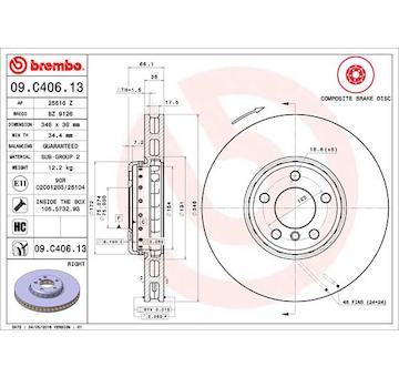 Brzdový kotouč BREMBO 09.C406.13