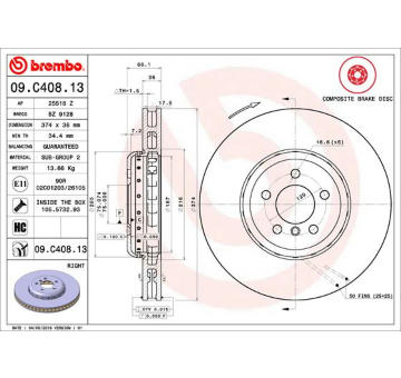 Brzdový kotouč BREMBO 09.C408.13