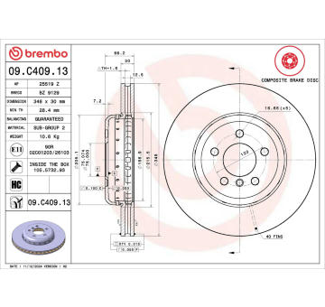 Brzdový kotouč BREMBO 09.C409.13