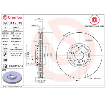 Brzdový kotouč BREMBO 09.C412.13