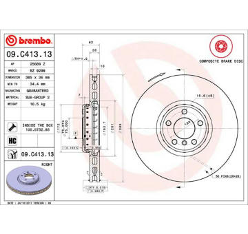 Brzdový kotouč BREMBO 09.C413.13