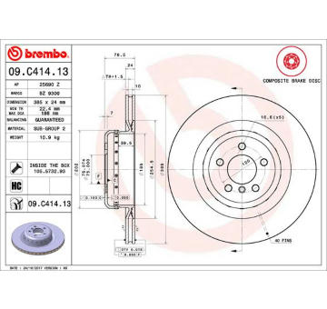 Brzdový kotouč BREMBO 09.C414.13