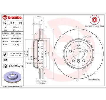 Brzdový kotouč BREMBO 09.C415.13