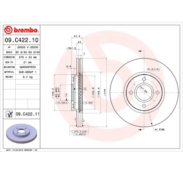 Brzdový kotouč BREMBO 09.C422.11