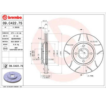 Brzdový kotouč BREMBO 09.C422.75