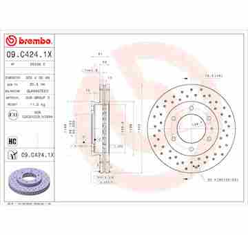 Brzdový kotouč BREMBO 09.C424.1X